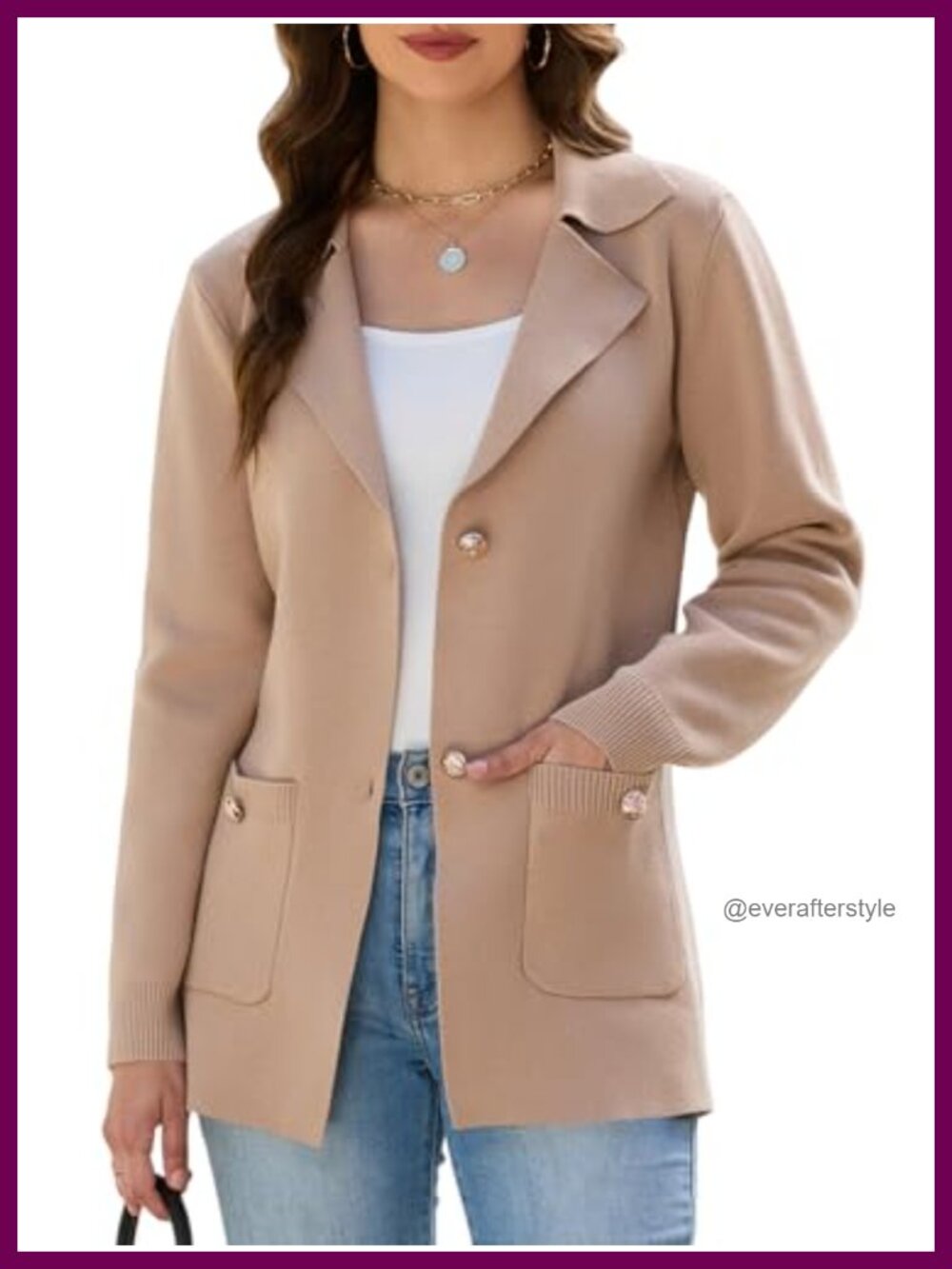 Sweater Blazer Women Business Casual Long Sleeve Open Front Lapel Blazer with